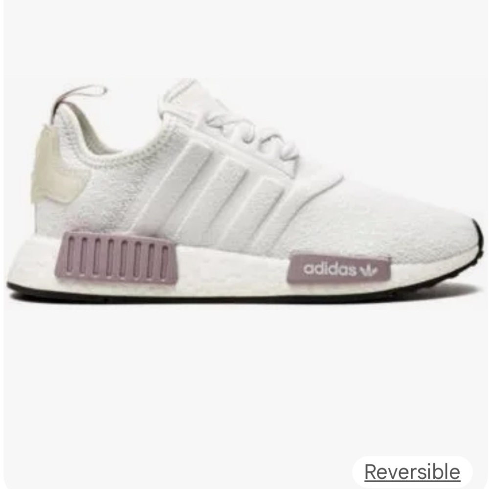 Adidas NMD_R1 White and Purple Sneakers